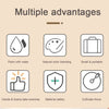 Icons illustrating multiple advantages of a product including painting with water, natural color blending, portability, safet