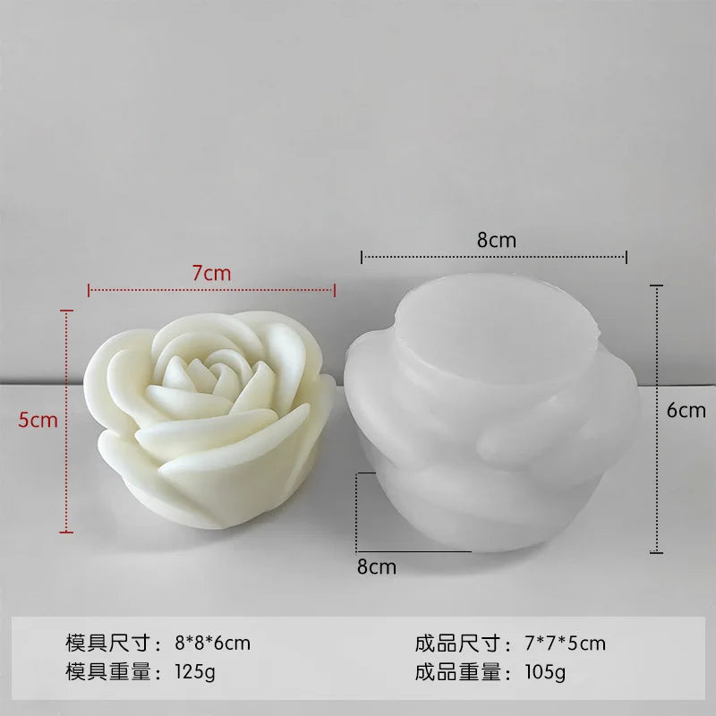 3D Peony Flower Silicone Mold for Candle Making & Baking