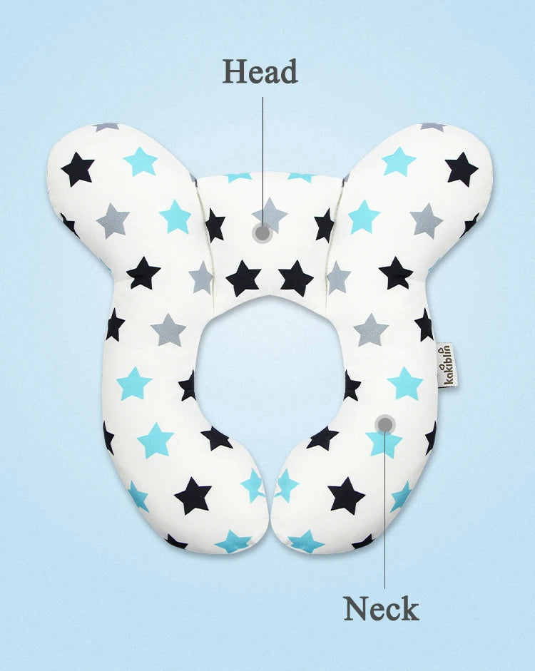 Soft U-Shaped Baby Head and Neck Support Pillow for Car Seat Travel