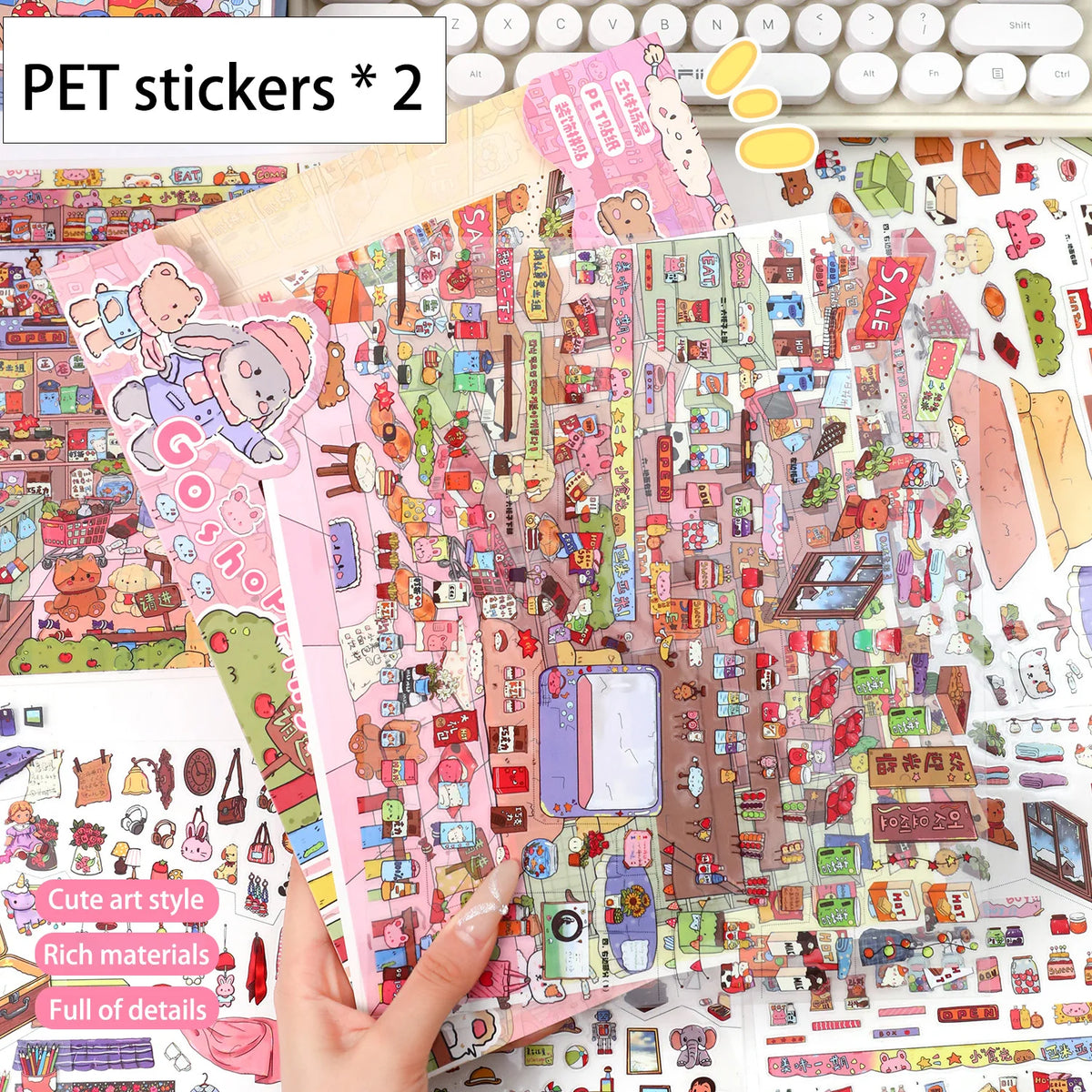 Extra-Large Vintage Grocery Store Decorative Sticker Set