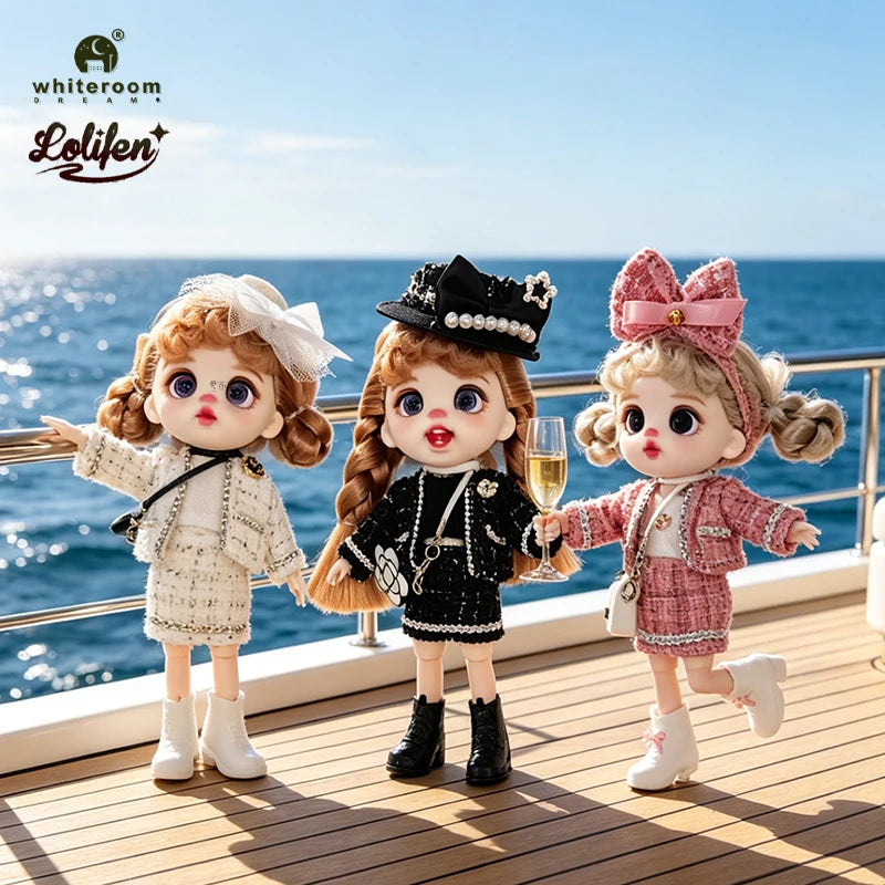 Coco Elegant Girl 13cm Articulated BJD Doll with Phone Lanyard & Replaceable Eyes
