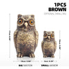 Brown realistic owl garden statue bird deterrent decor in big and small sizes