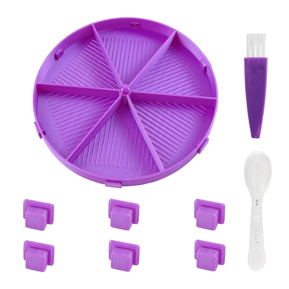 Rotating Diamond Painting Storage Tray with Divided Compartments
