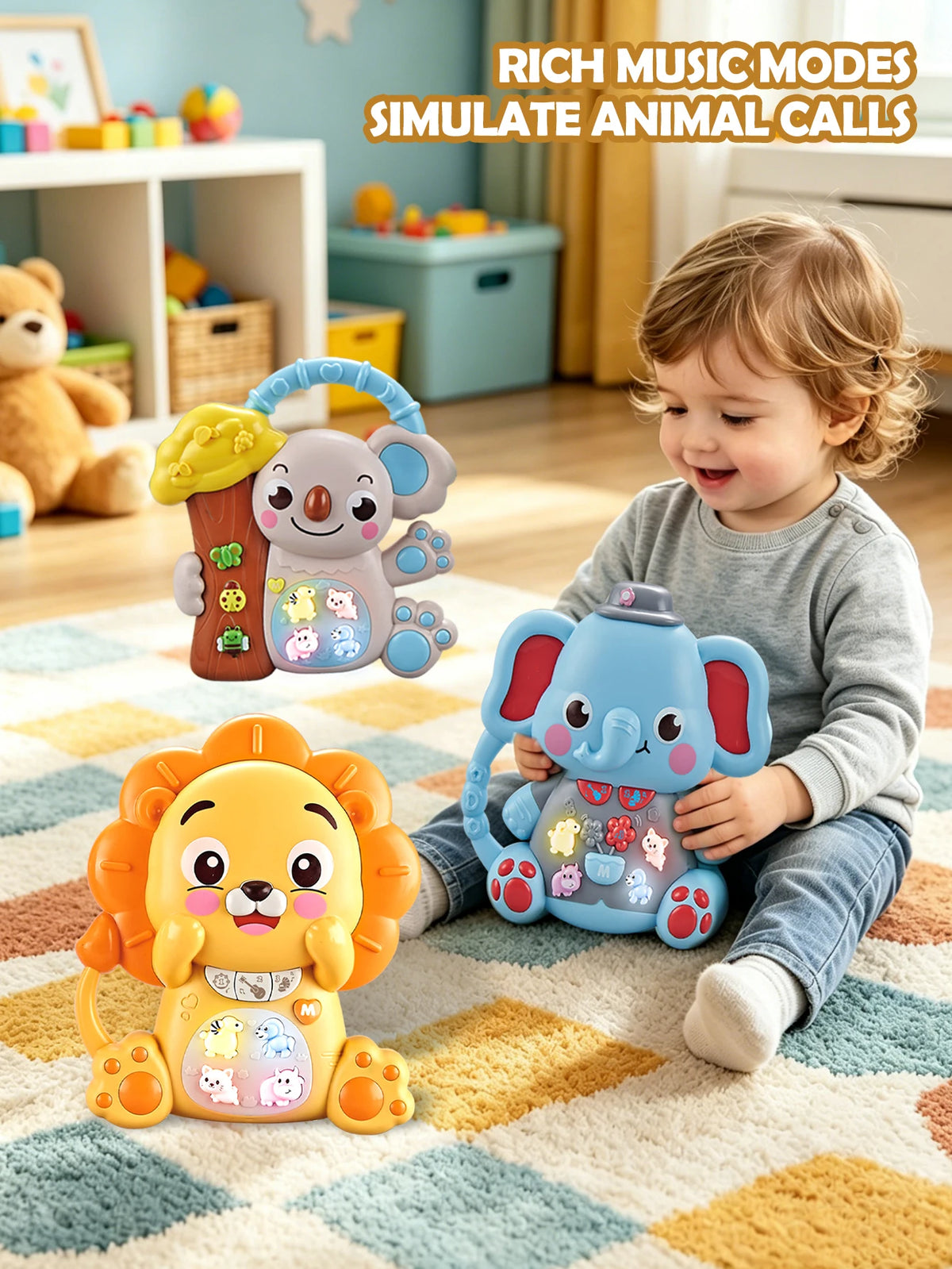 Interactive Musical Piano Toy with Animal Friends