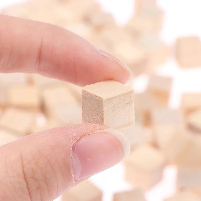 Natural Wooden Craft Cubes for DIY Projects and Puzzle Making