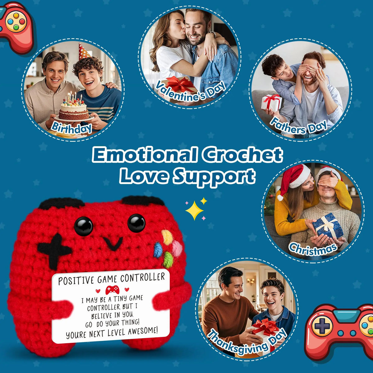Handmade Crochet Video Game Controller Decorative Gift