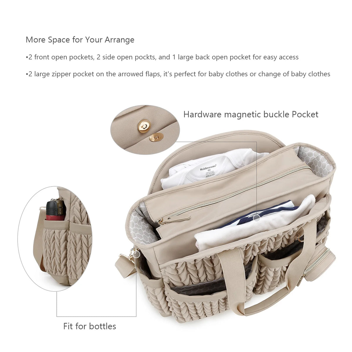 Waterproof Diaper Bag with Multiple Pockets for Parents