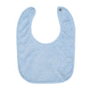 Light blue soft cotton baby bib with adjustable snap closure