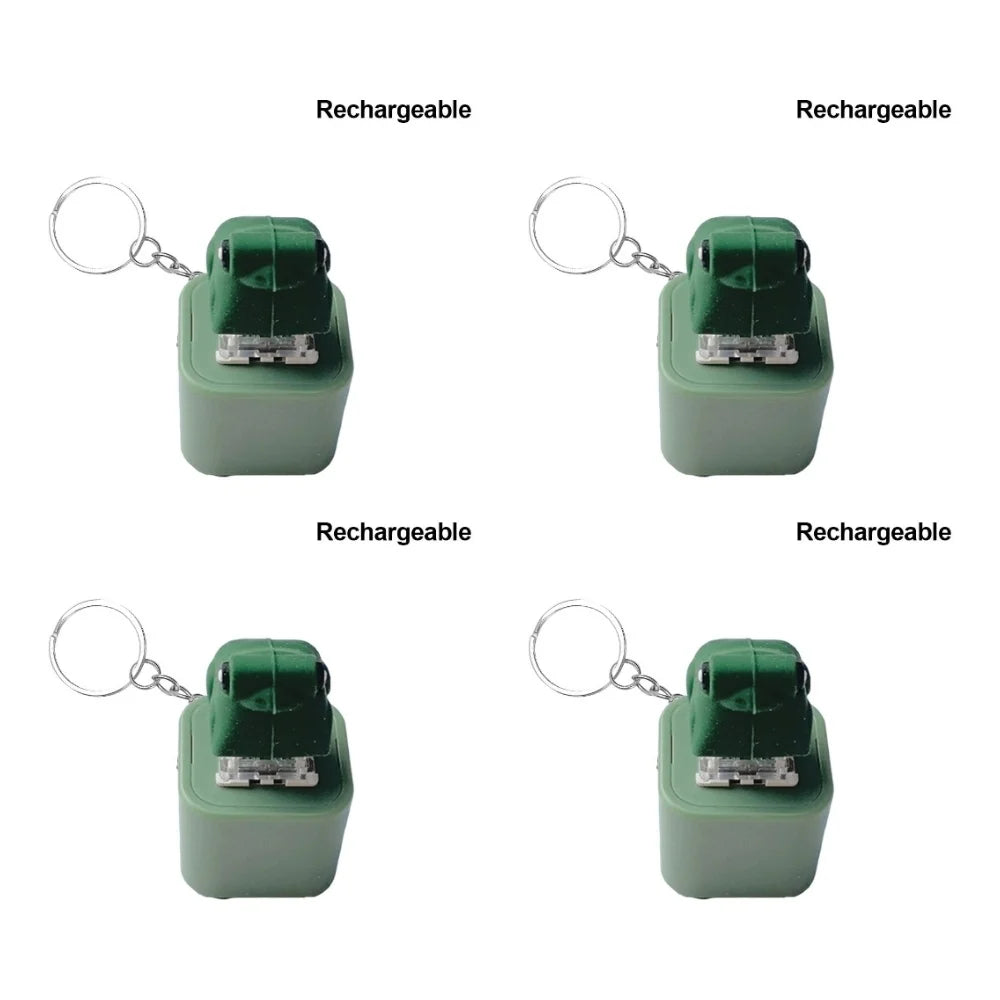 Grüner Fidget-Anhänger mit Fröck-Design, gezeigt in mehreren Ansichten.