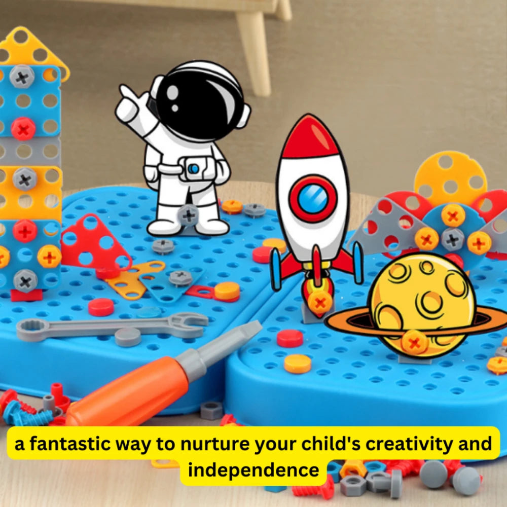 Kids STEM Building Set with Electric Drill and Screwdriver