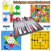 A 5-in-1 magnetic chess set featuring a double-sided board, including a chessboard and a maze game.