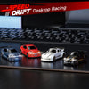 A collection of four miniature 1:64 scale remote control drift cars displayed on a dark surface.