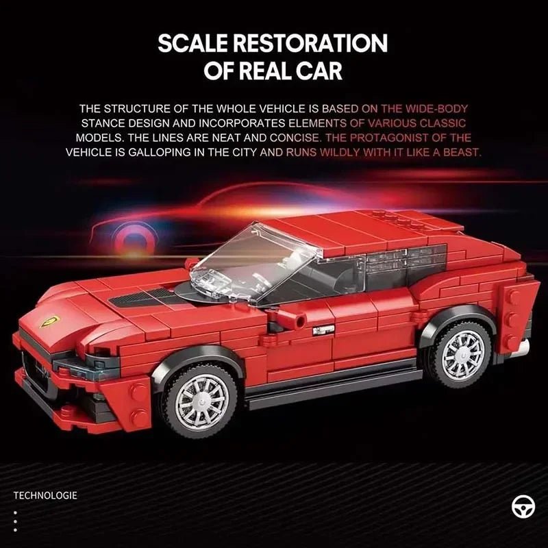 Supercar Model Building Block Kit