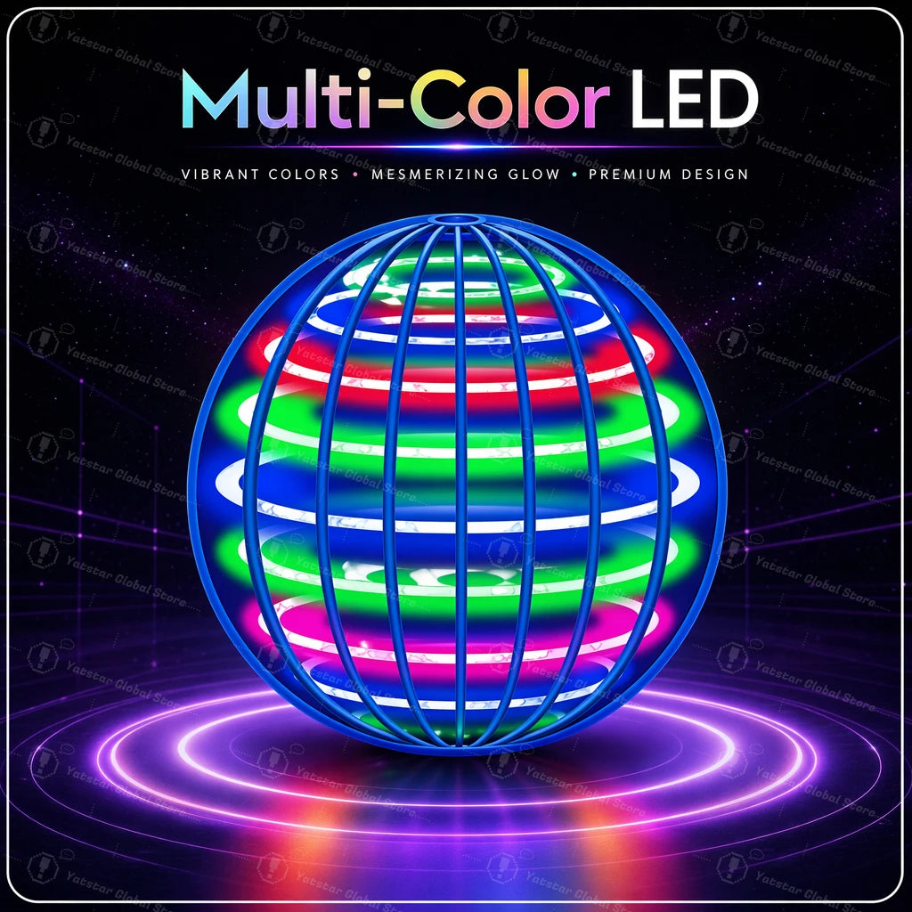 Hand-Controlled LED Flying Ball with 360° Spin