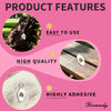 Product features display three points: Easy to Use, High Quality, and Highly Adhesive, showing various stickers and a brown b