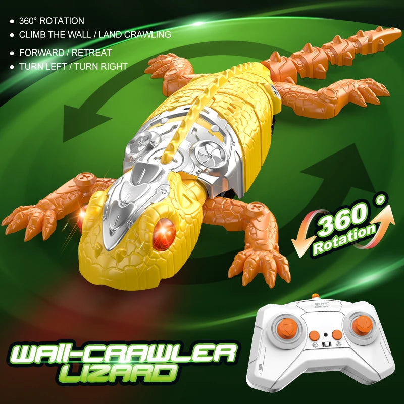Remote Control Wall-Climbing Gecko Toy with LED Lights
