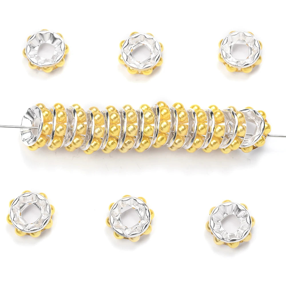 Mixed Pearl and Metal Spacer Beads for Jewelry Making