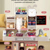 A simulation kitchen play set featuring various cooking tools and ingredients for children's pretend play.