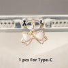 Pink & White Bowknot Phone Dust Plug