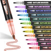 Double Line Glitter Marker Pens – Metallic Outline & Shimmer Set