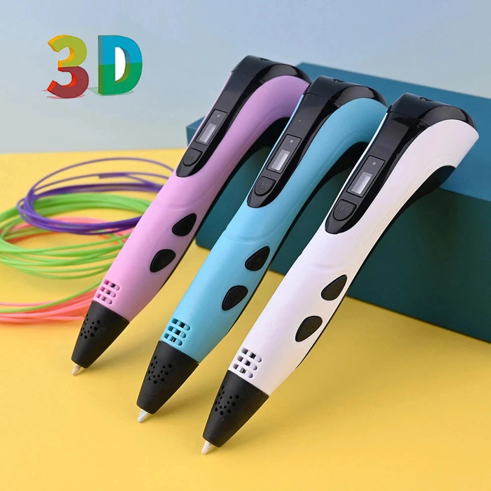 3D Printing Pen with LCD Display and PLA Filament for Kids