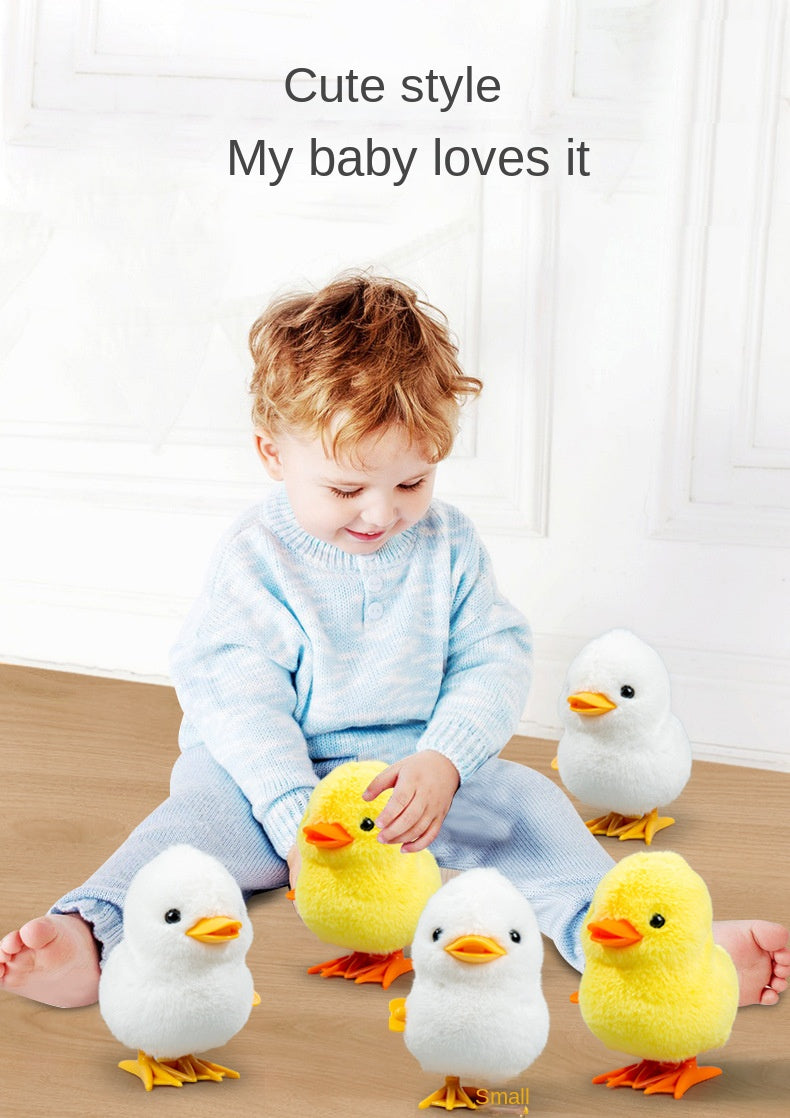 Yellow Wind-Up Jumping Chicken Toy for Toddlers
