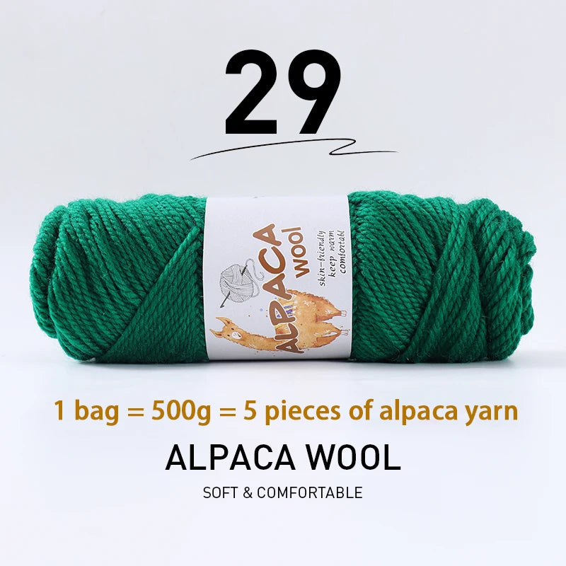 Luxurious Alpaca Wool Blend Yarn — 500g Thick Knitting Yarn