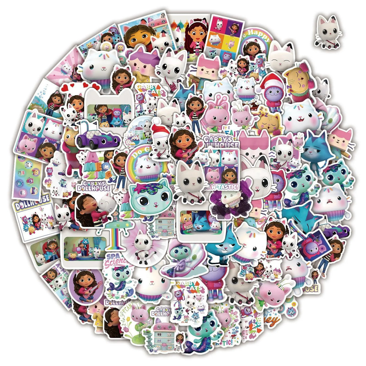 Gabby's Dollhouse Waterproof Sticker Pack for Laptops, Luggage & More