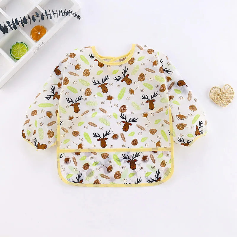 Waterproof Long Sleeve Baby Bib with Full Sleeve Protection
