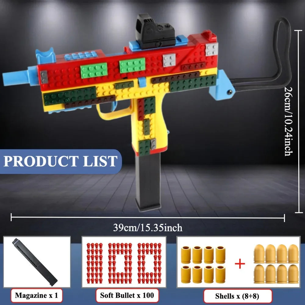Realistic Building Block Toy Pistol with Shell-Ejecting Action