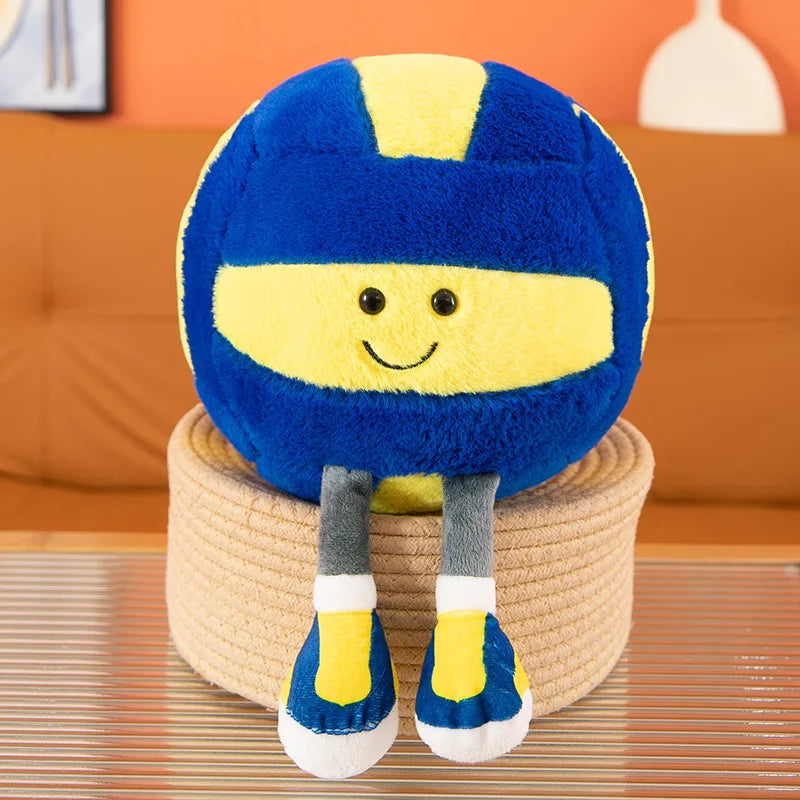 Realistic Sports Ball Plush Toy - Football, Basketball, Volleyball & 8-Ball Styles