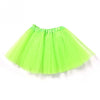 A bright lime green three-layer tutu skirt for girls displayed against a white background.