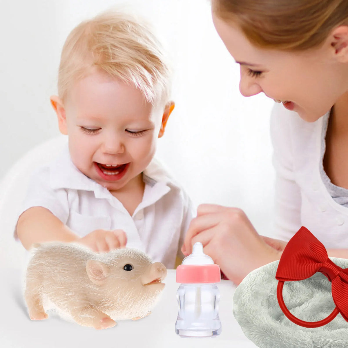 Realistic Soft Silicone Piglet Plush Toy