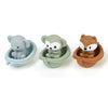 Silicone Animal Bath Toy Set with Floating Boats