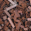 A bulk set of brown building blocks used for creative DIY projects.