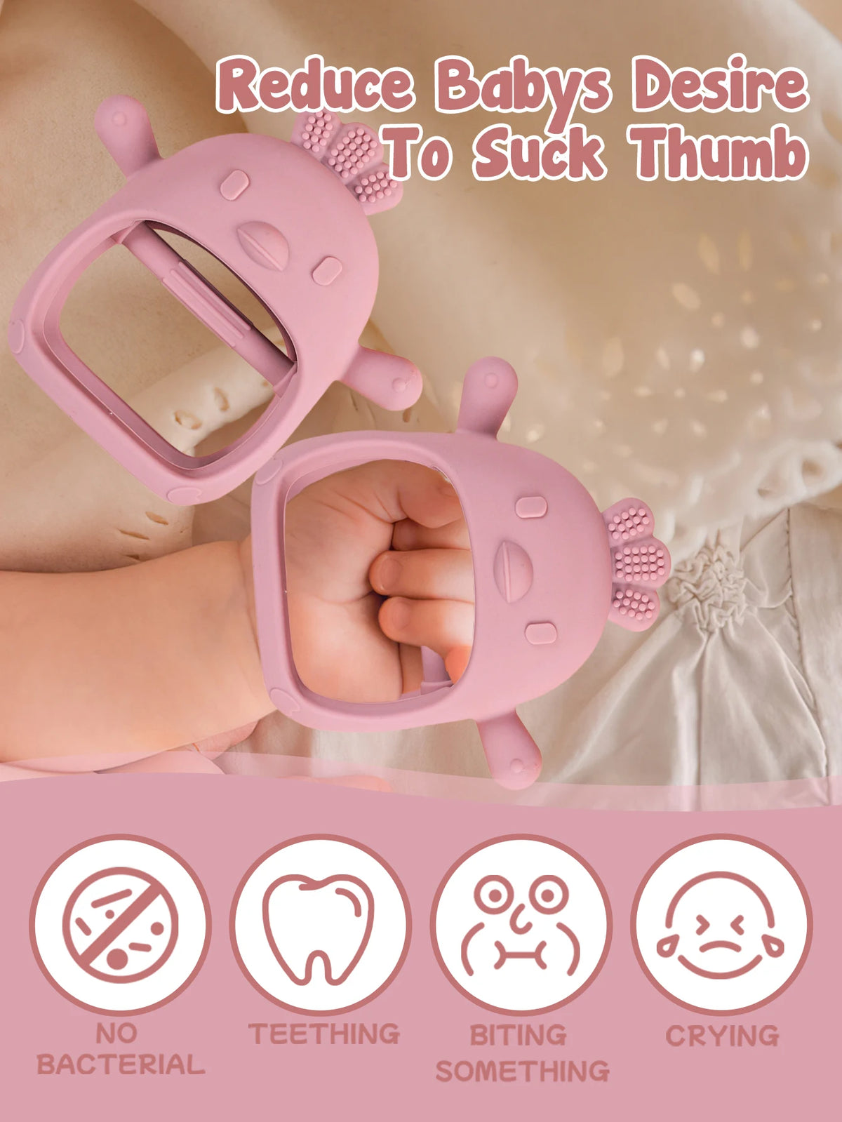 Chick-Shaped Silicone Teether Gloves for Babies