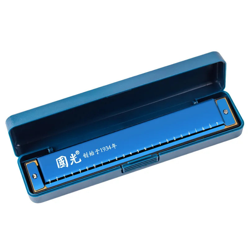 24-Hole Tremolo Harmonica in C with Carrying Case