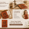 A set of Bible study guides and a journal for daily prayer and reflection with a cross symbol
