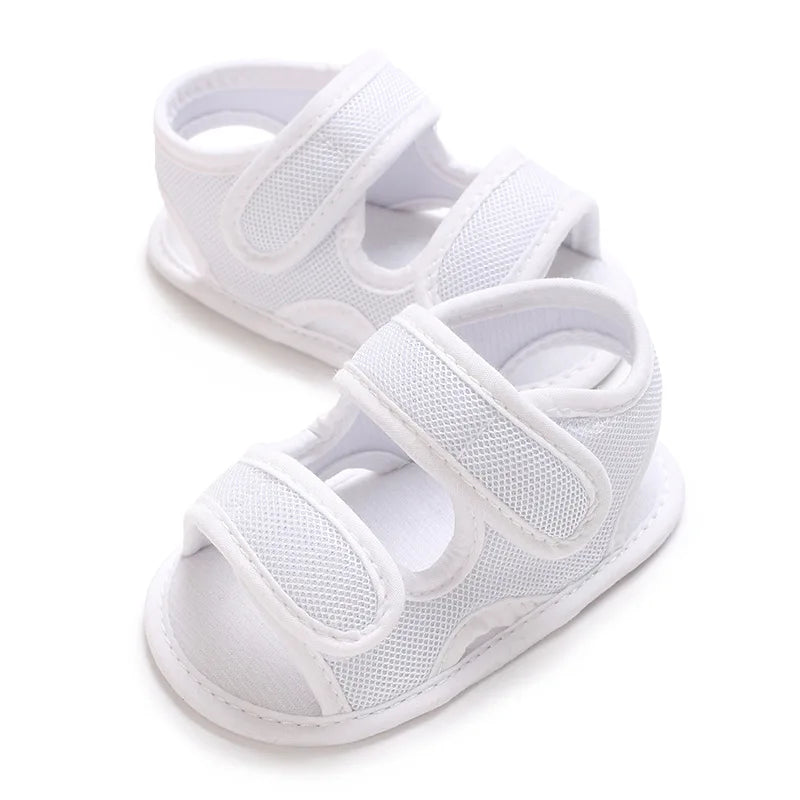 White breathable summer baby pre-walker sandals for infants