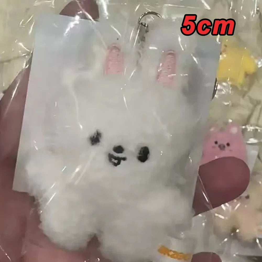 Adorable Plush Cartoon Keychain – Soft Pink Mini Pendant