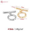 Four sets of 18K gold round O-toggle clasps for bracelets and jewelry making