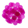 A pile of 50 magenta plastic bingo chips for games and family fun