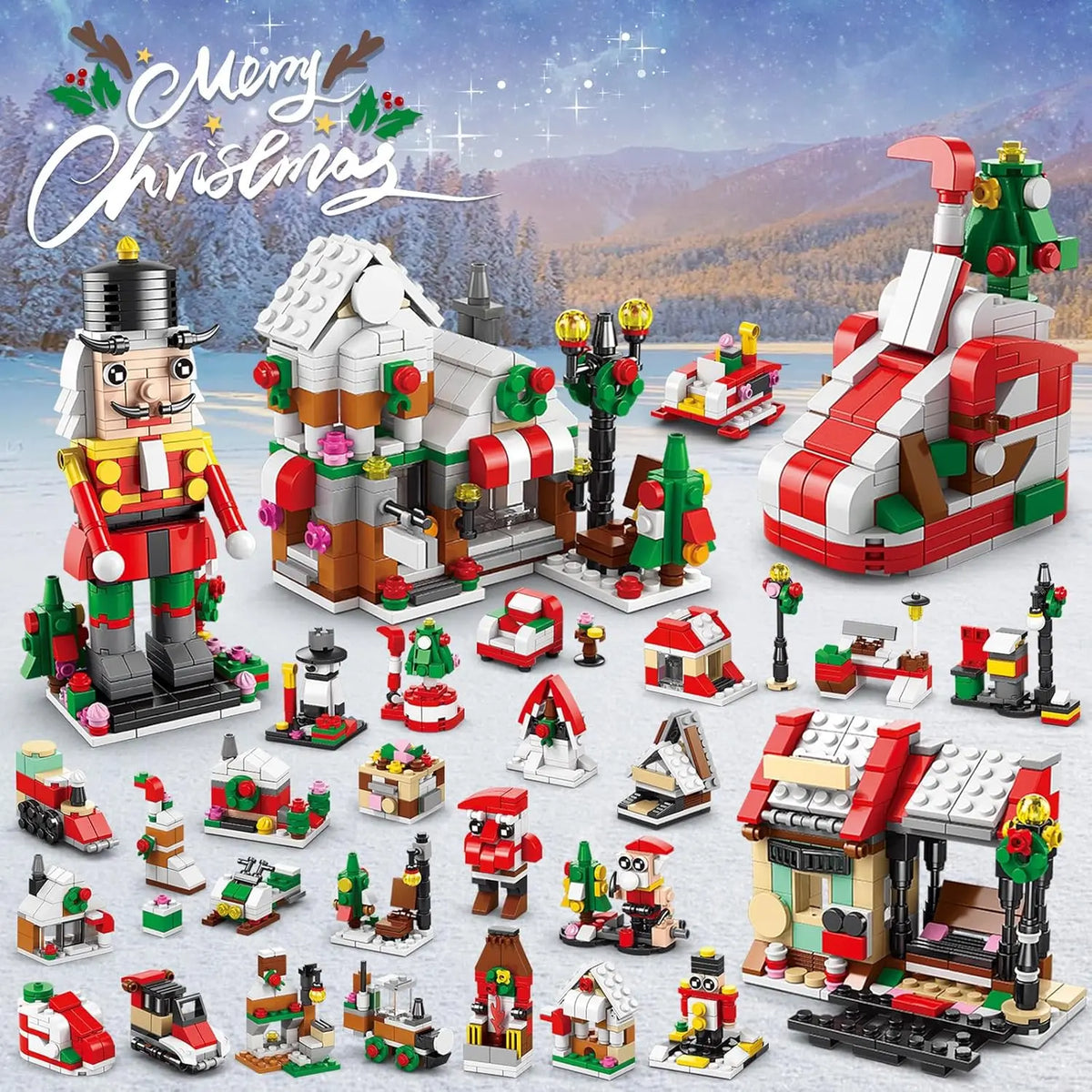 Christmas Advent Calendar Building Blocks Set