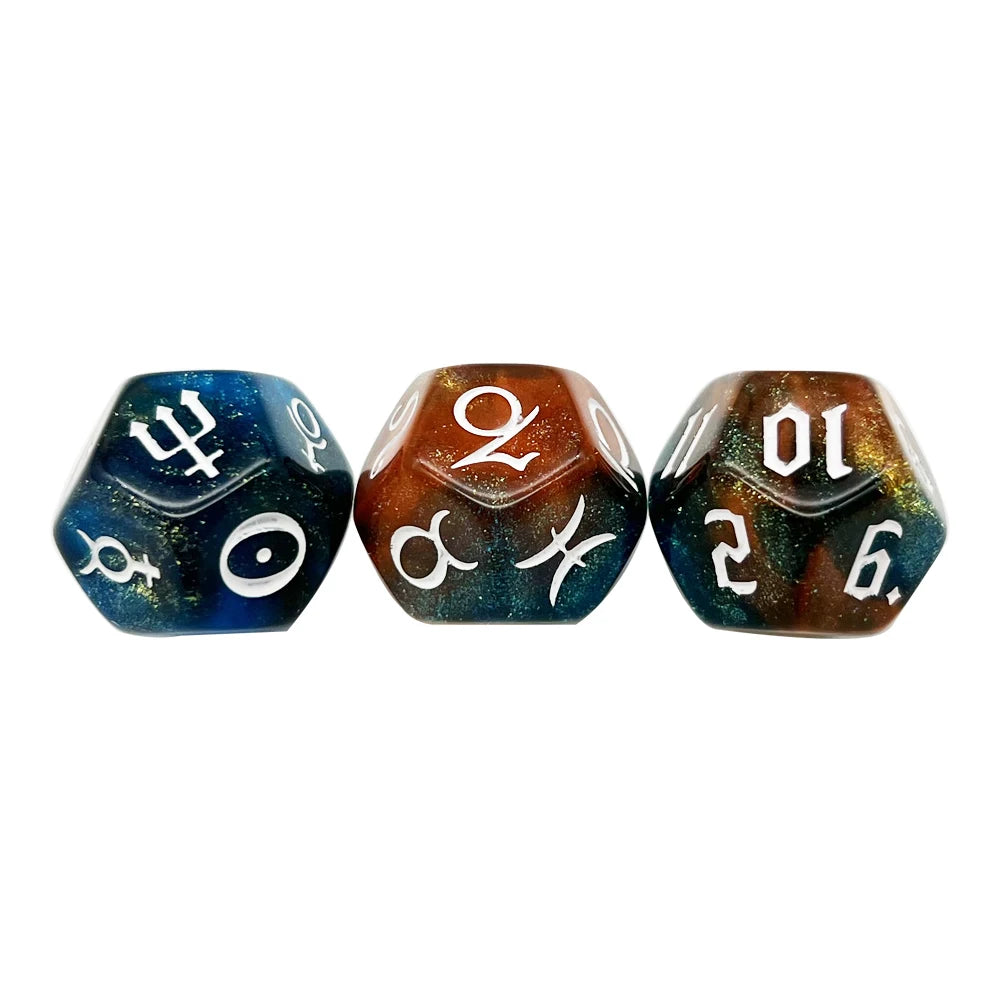 Astrology Divination Dice Set – 3 D12 Constellation Dice for Guidance and Insight