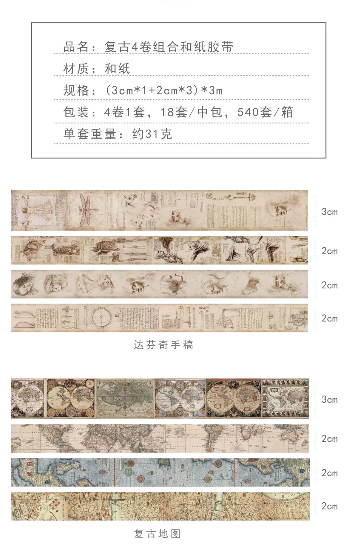 A set of vintage watercolor illustrations and maps for crafting, including various sized sheets.