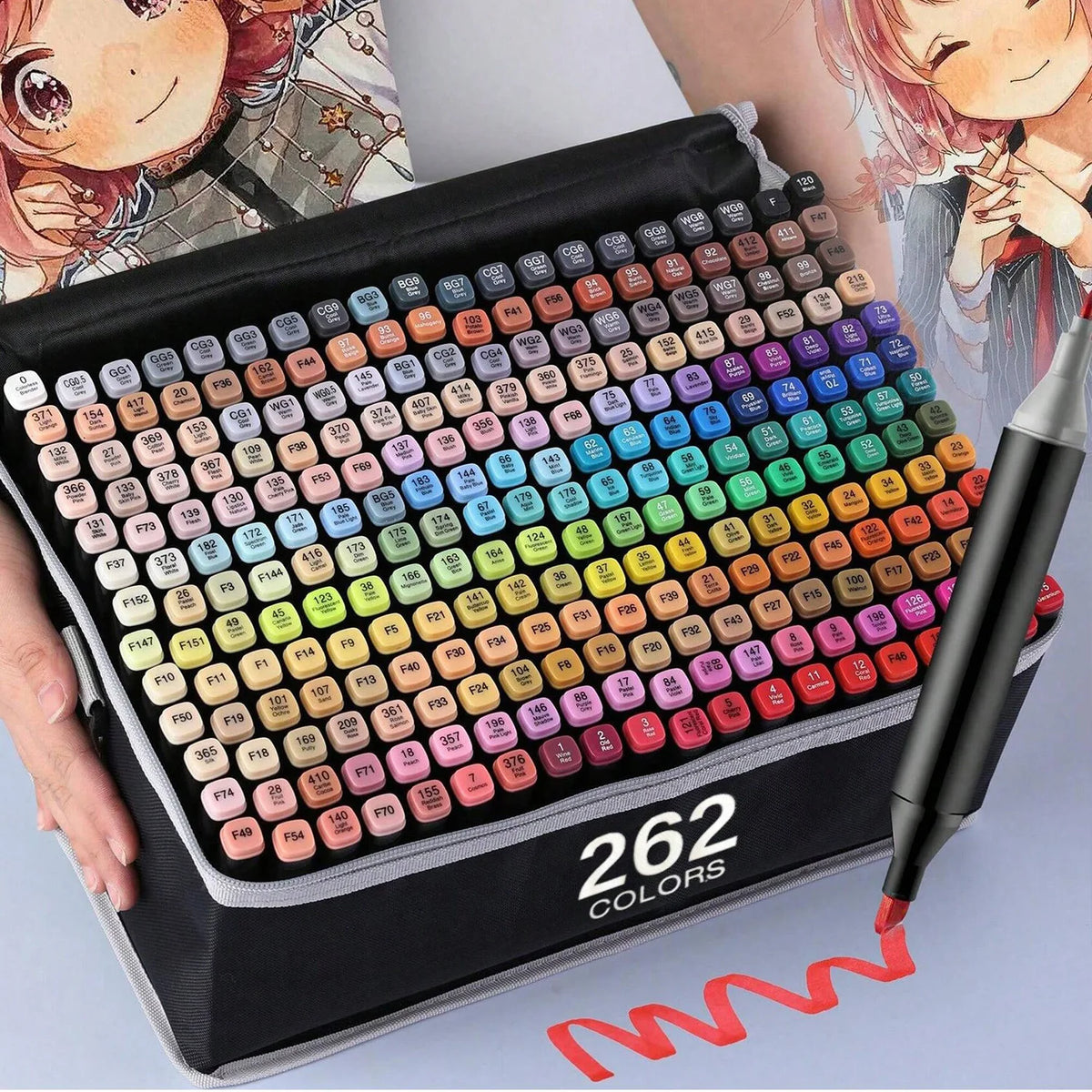 Dual-Tip Alcohol Art Markers – 168 Color Set for Illustration & Sketching