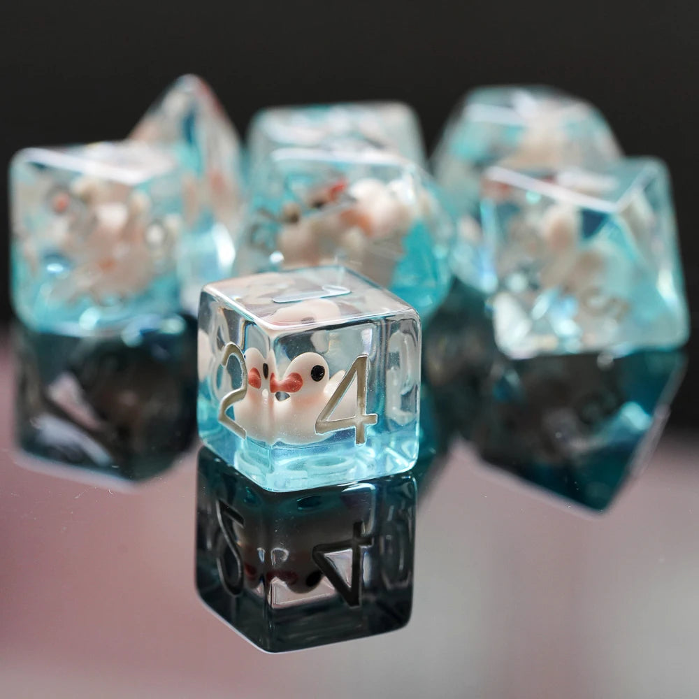 Cute Animal Resin Polyhedral Dice Set