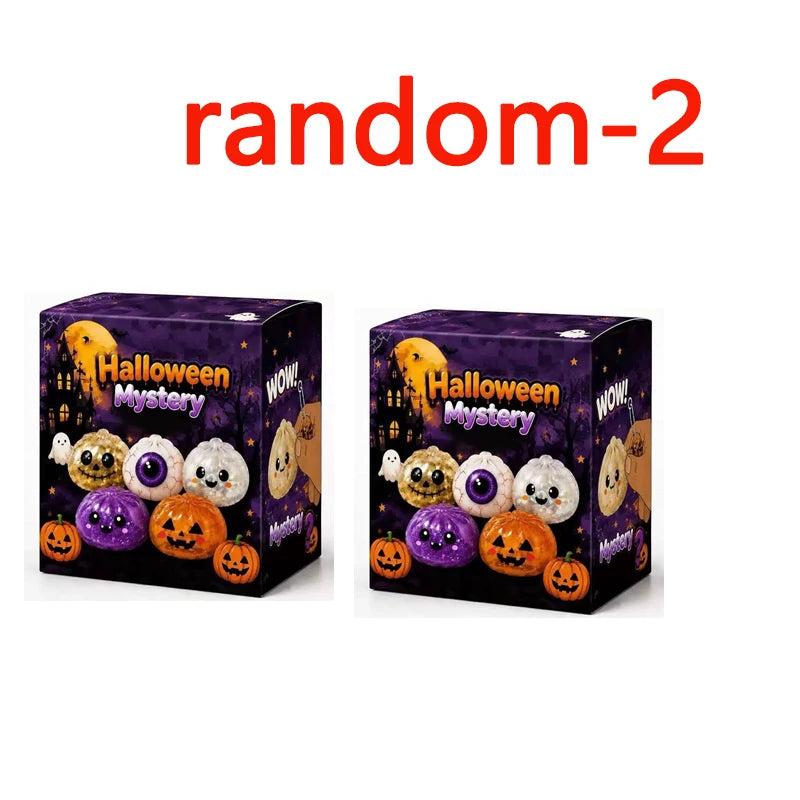 Halloween Mystery Squishy Fidget Toy — Glitter Pumpkin, Ghost & Skull Designs