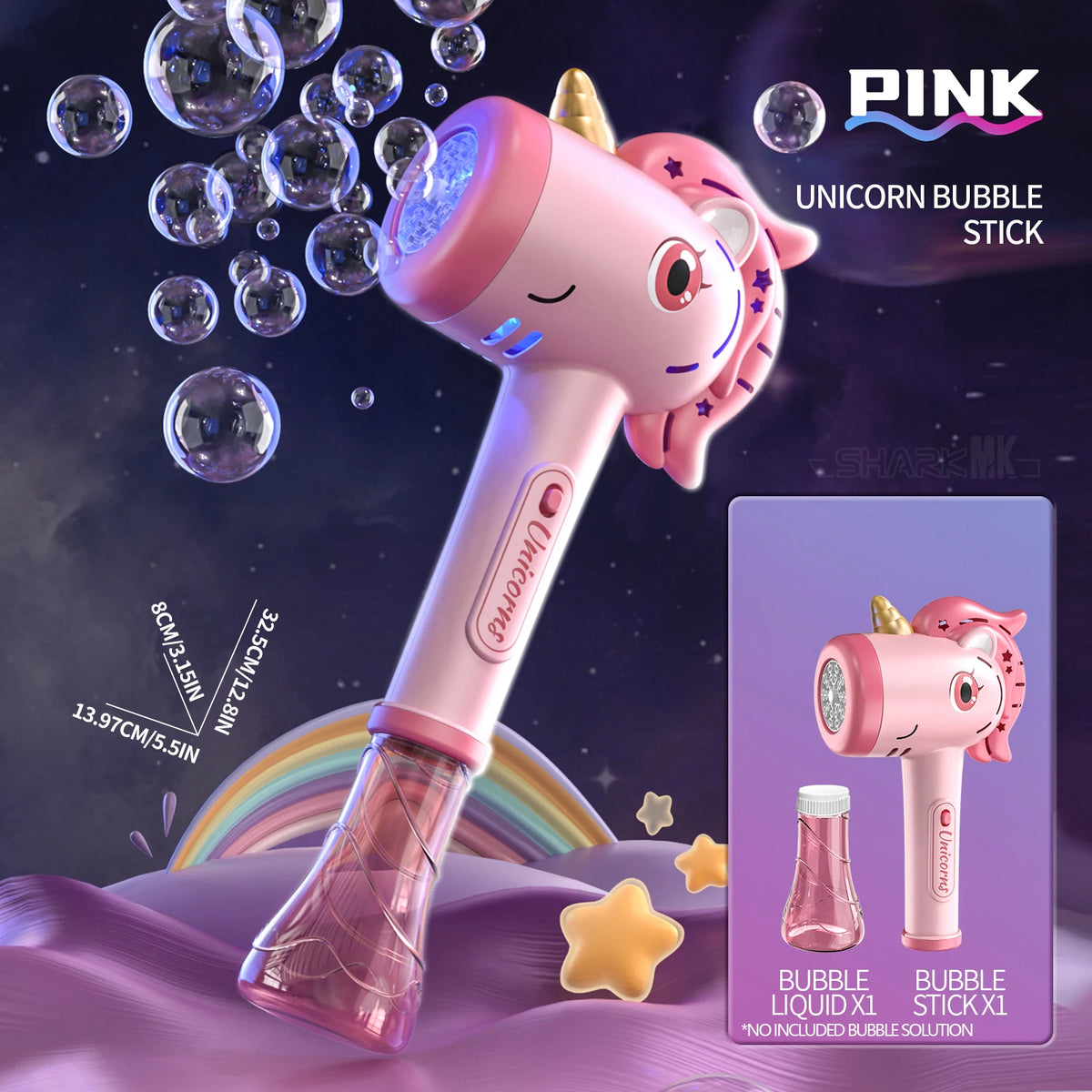 Unicorn Bubble Blower with LED Lights