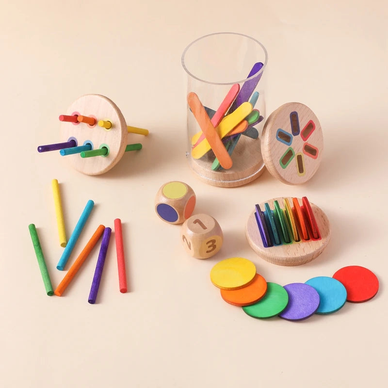 Wooden Shape & Color Sorting Toy for Toddlers